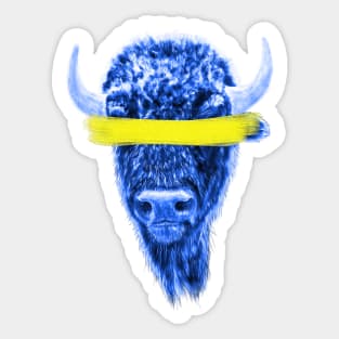 Blue Bison Yellow Paint - Nothing To See Here Sticker